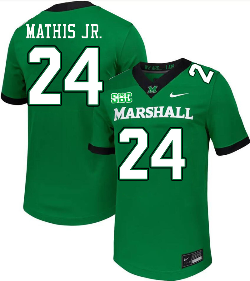 Marshall Thundering Herd #24 Tony Mathis Jr. College Football Jerseys Stitched-Green
